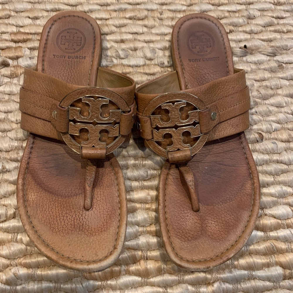 Tory Burch Brown Leather Sandals Size 9.5